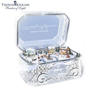 Thomas Kinkade Holiday Reflections Crystal Music Box